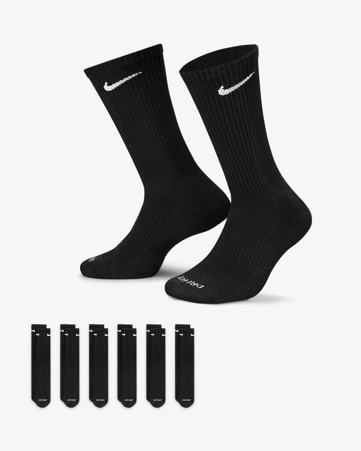 Nike Everyday Plus con amortiguación Calcetines deportivos de entrenamiento (6 pares)
