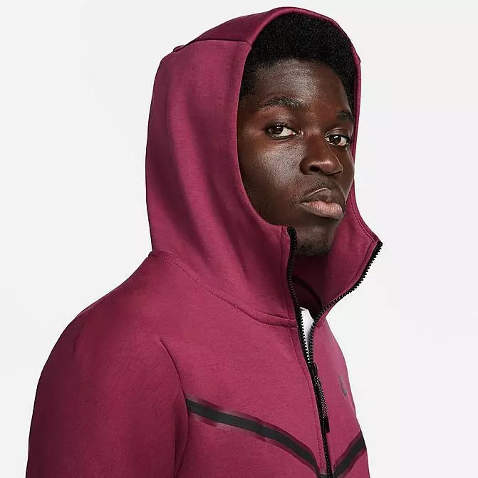 Sudadera con capucha Nike Tech lana Windrunner palo de rosa ciruela púrpura rojo